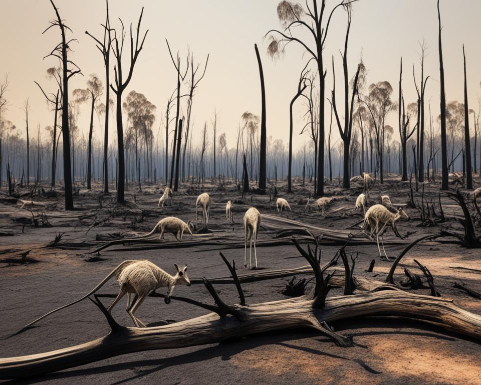 Kangaroo deaths during wildfires