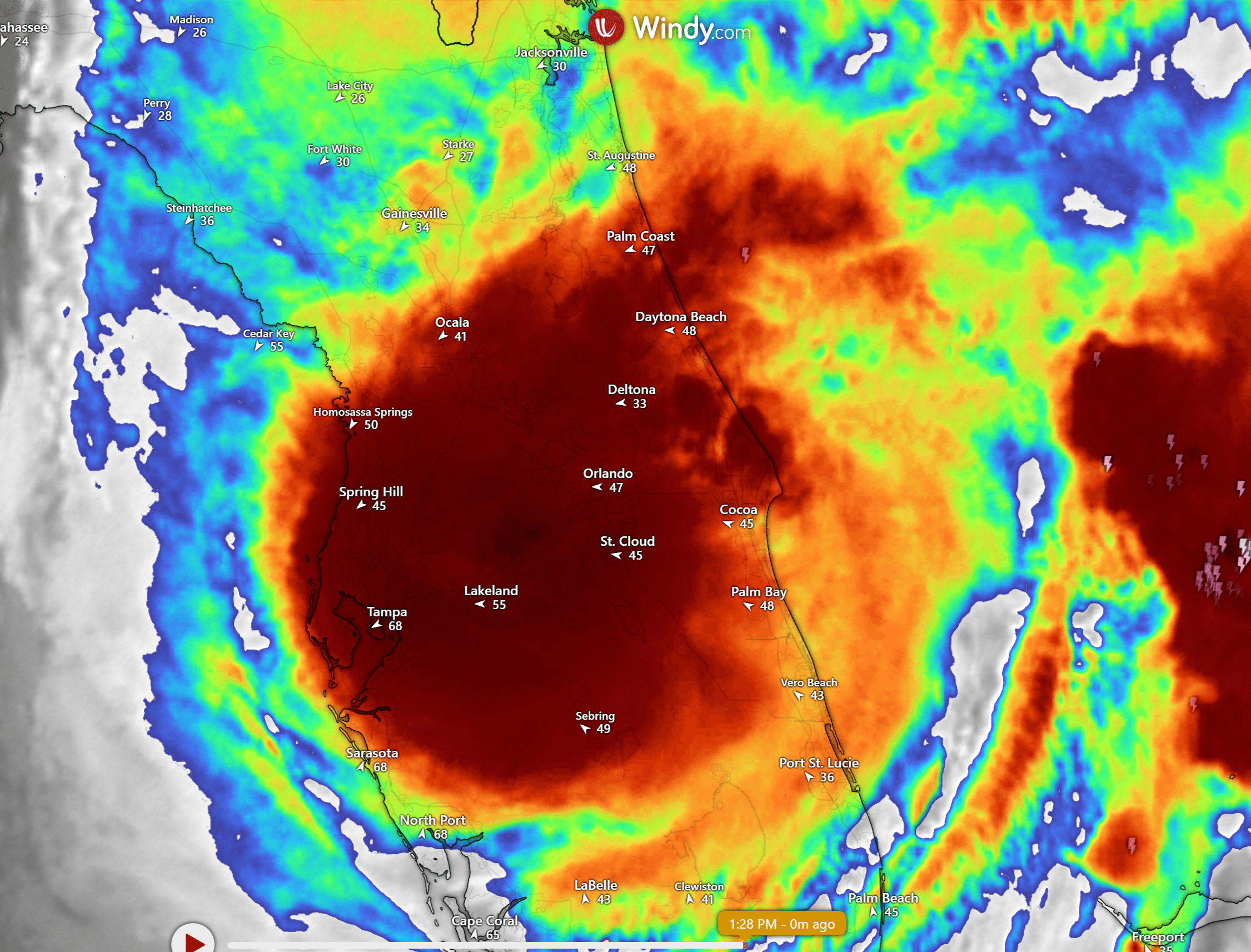 Hurricane milton satellite imagery